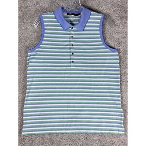 Ralph Lauren Polo Golf Sleeveless Striped Polo Shirt‎ Womens Size L